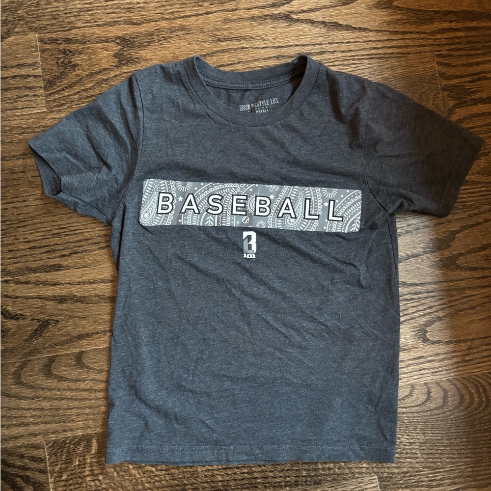 Gray Kids Baseball Lifestyle 101 T-Shirt YSmall